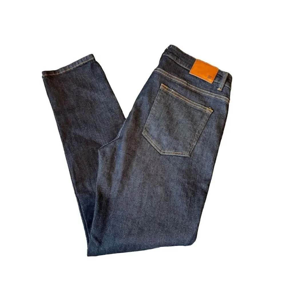 Absent Men's Blue Denim Jeans Tapered Leg 5-Pocket Mid Rise Size 34